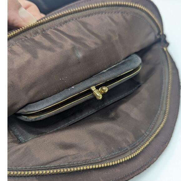 Vintage Velvet Clutch Bag Brown - Picture 5 of 11